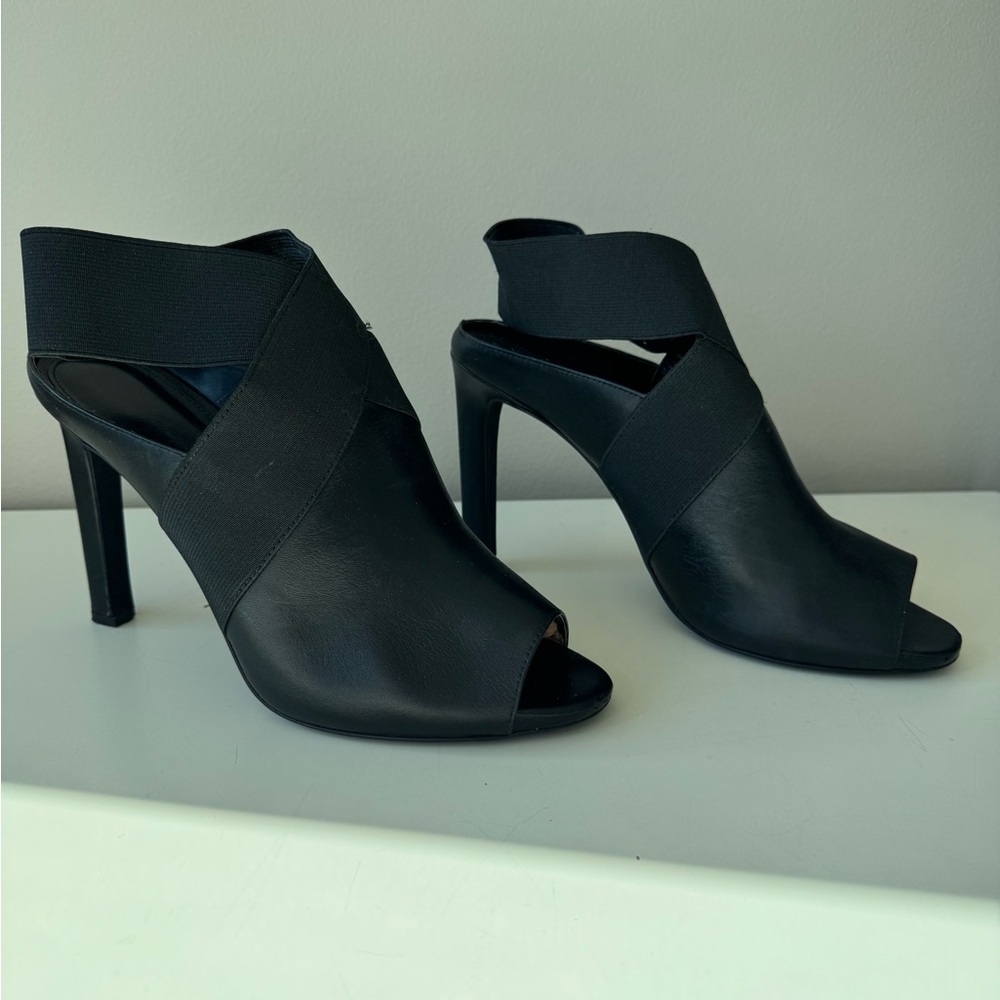 Michael Kors Black Leather Heels with Anke Strap